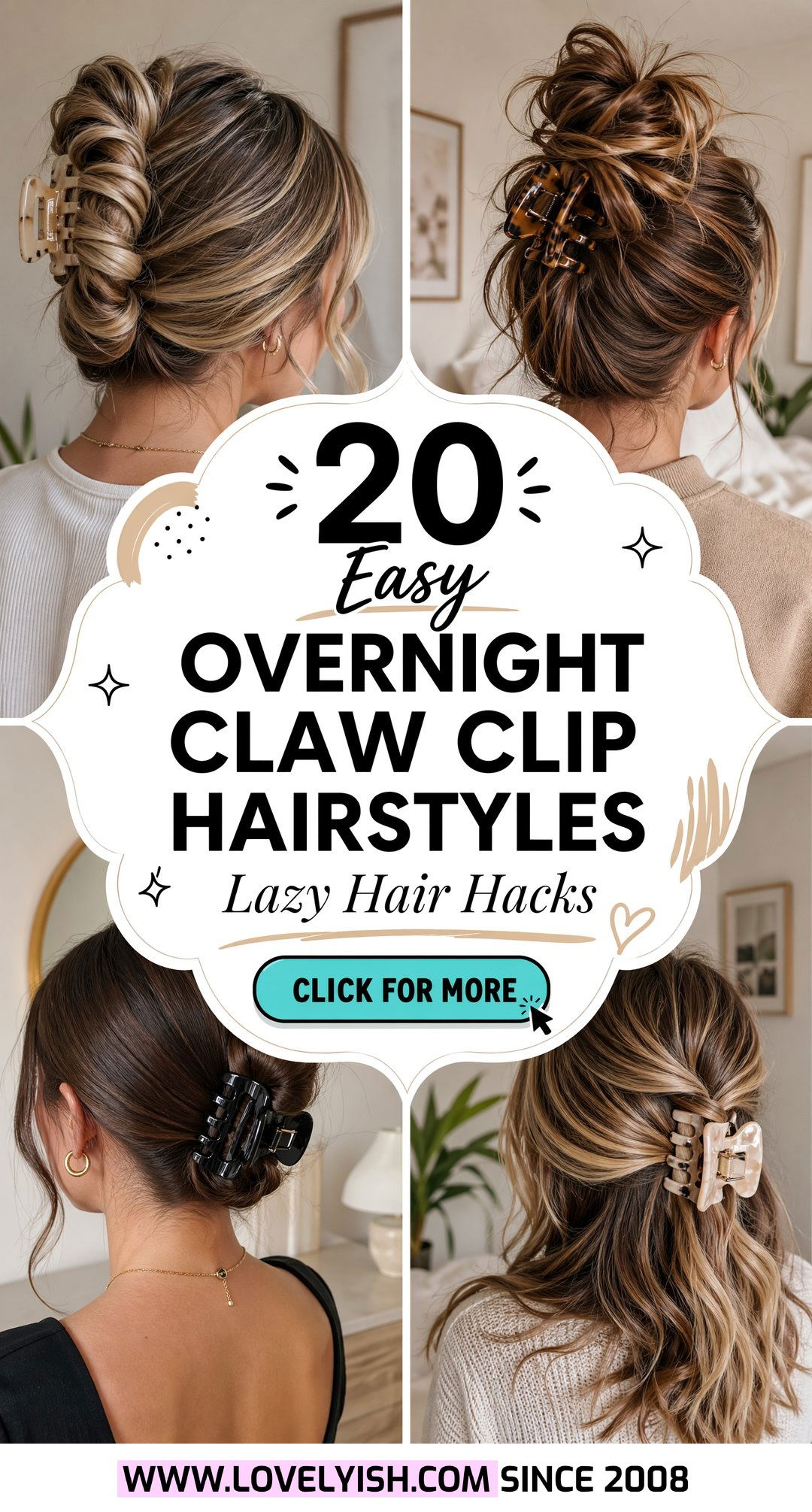 20 Easy Overnight Claw Clip Hairstyle Ideas for Lazy Days - 20 Easy Overnight Claw Clip Hairstyle Ideas for Lazy Days