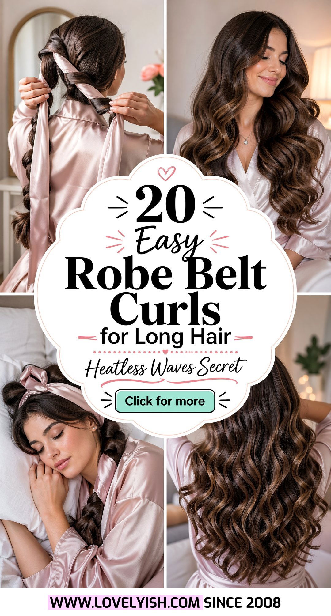 20 Easy Robe Belt Curls for Long Hair Perfect Heatless Waves - 20 Easy Robe Belt Curls for Long Hair: Perfect Heatless Waves