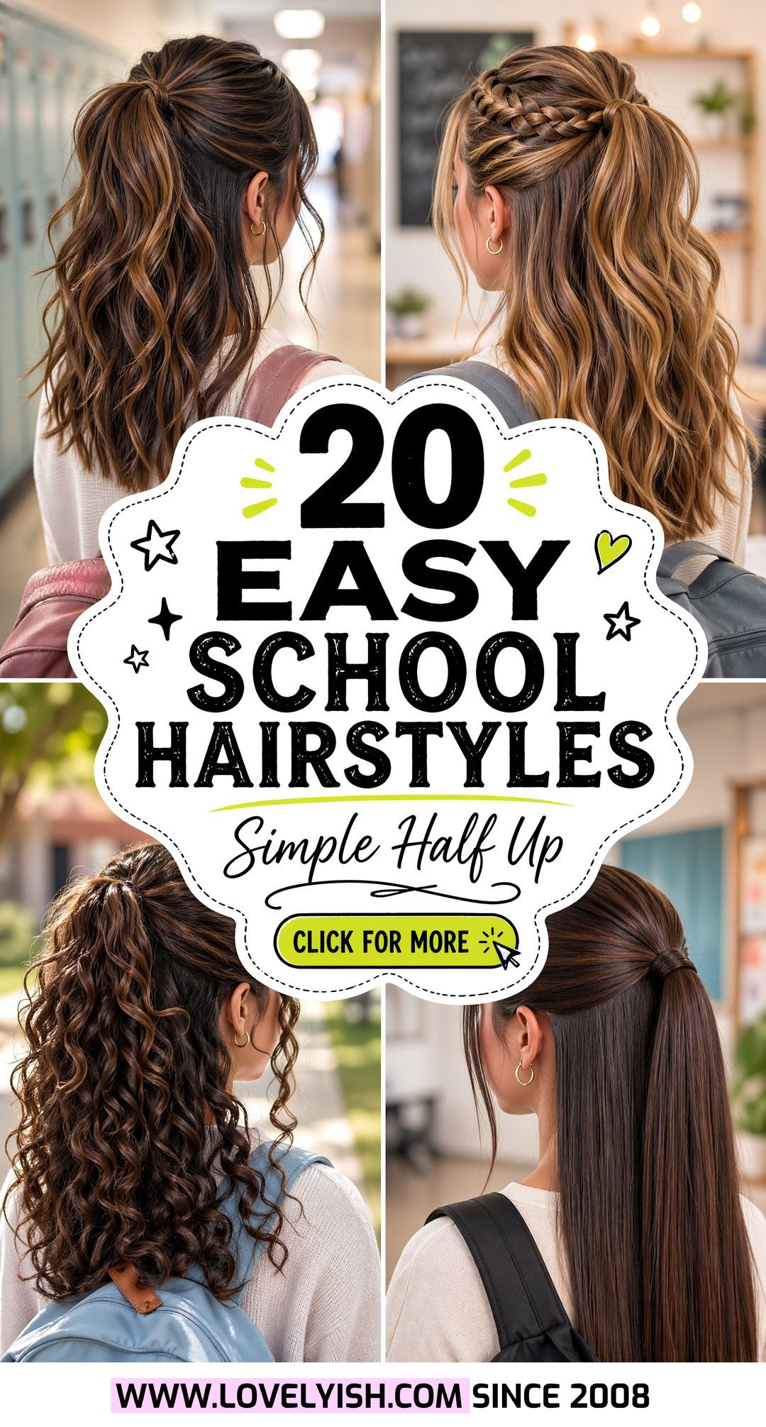 20 Easy School Hairstyle Ideas with Half Up Ponytail Looks - 20 Easy School Hairstyle Ideas with Half Up Ponytail Looks