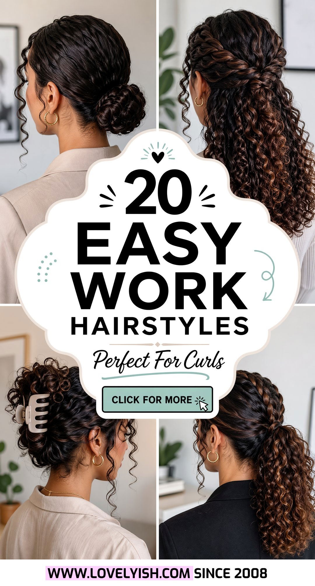 20 Easy Work Hairstyle Ideas Perfect for Long Curly Hair - 20 Easy Work Hairstyle Ideas Perfect for Long Curly Hair