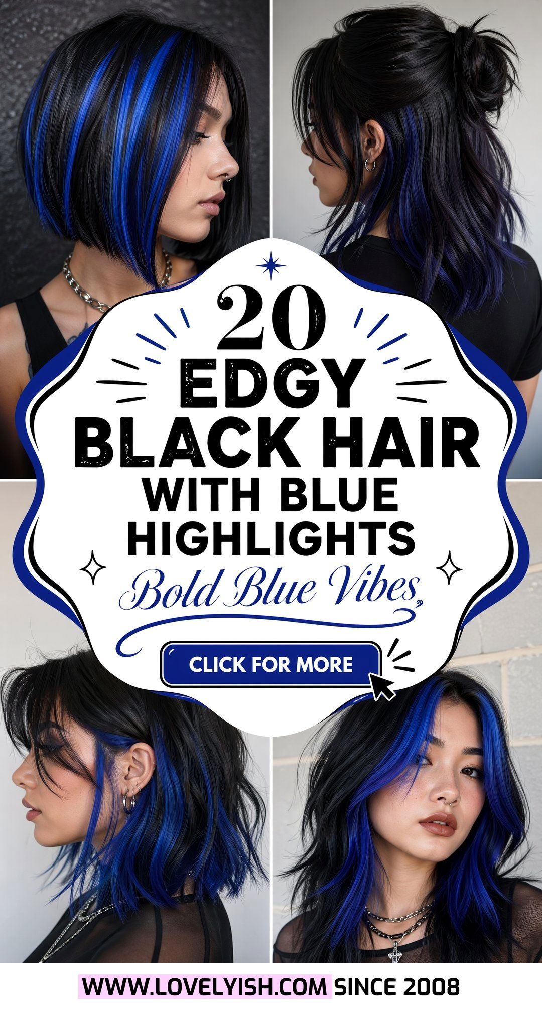 20 Edgy Black Hair With Blue Highlights You Need to Try Now - 20 Edgy Black Hair With Blue Highlights You Need to Try Now