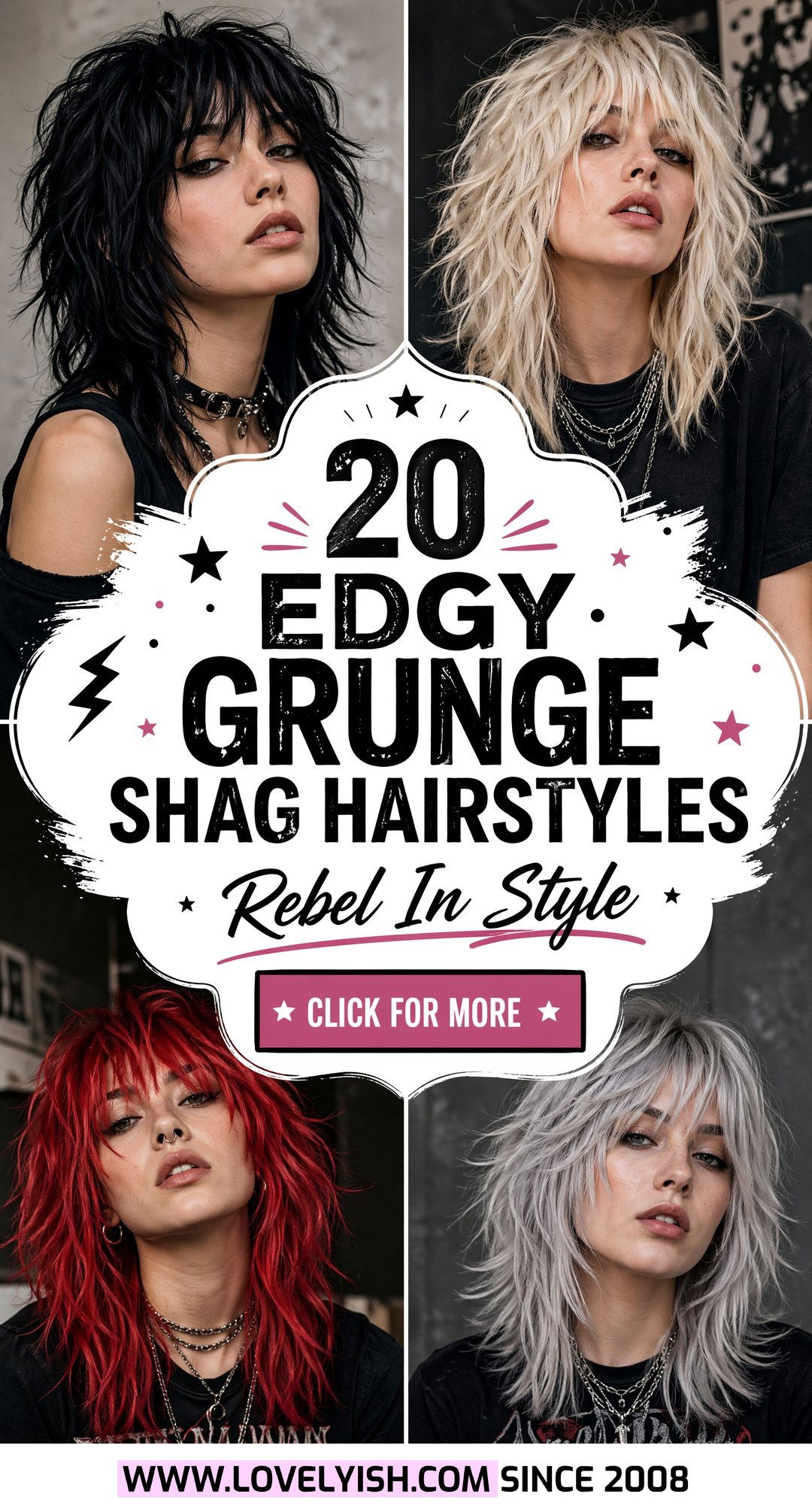 20 Edgy Grunge Shag Hairstyle Women Will Absolutely Love - 20 Edgy Grunge Shag Hairstyle Women Will Absolutely Love