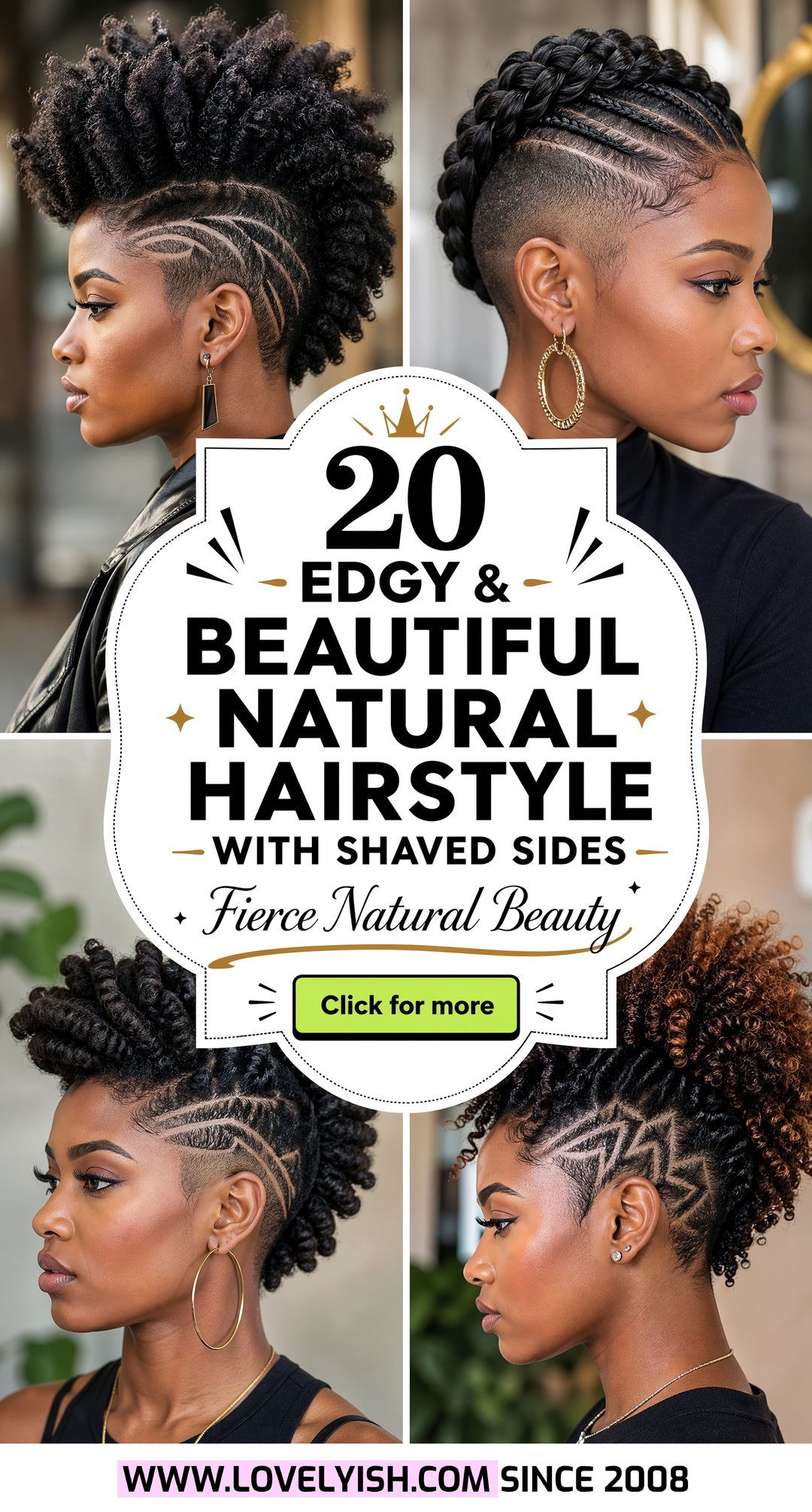 20 Edgy and Beautiful Natural Hairstyle with Shaved Sides - 20 Edgy & Beautiful Natural Hairstyle with Shaved Sides