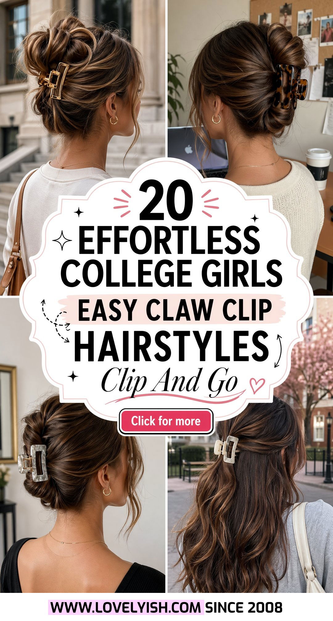 20 Effortless College Girls Easy Claw Clip Hairstyle Ideas - 20 Effortless College Girls Easy Claw Clip Hairstyle Ideas