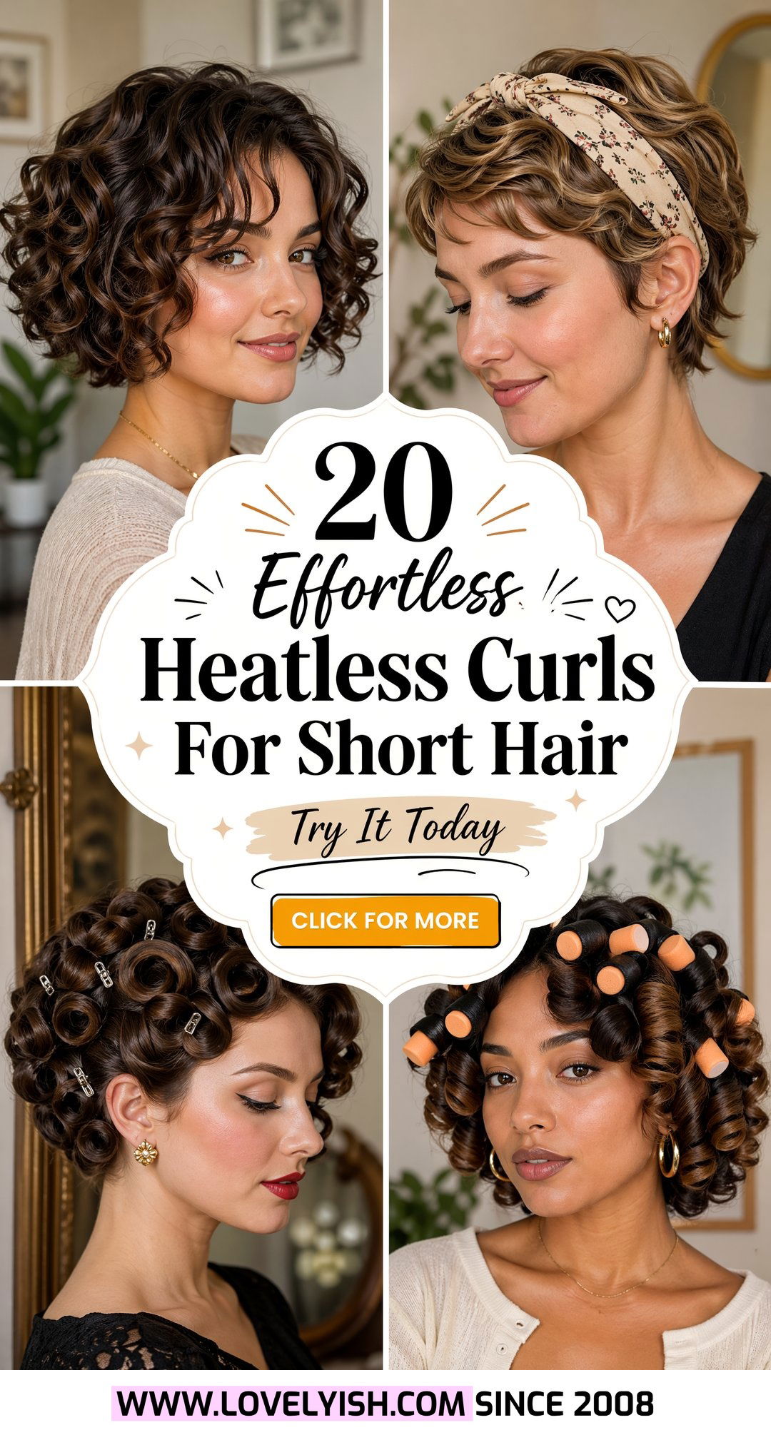 20 Effortless Heatless Curls For Short Hair You Need to Try - 20 Effortless Heatless Curls For Short Hair You Need to Try