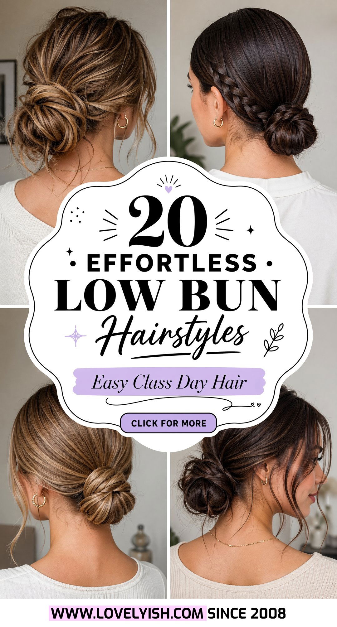 20 Effortless Low Bun Hairstyles for College Girls in Class - 20 Effortless Low Bun Hairstyles for College Girls in Class