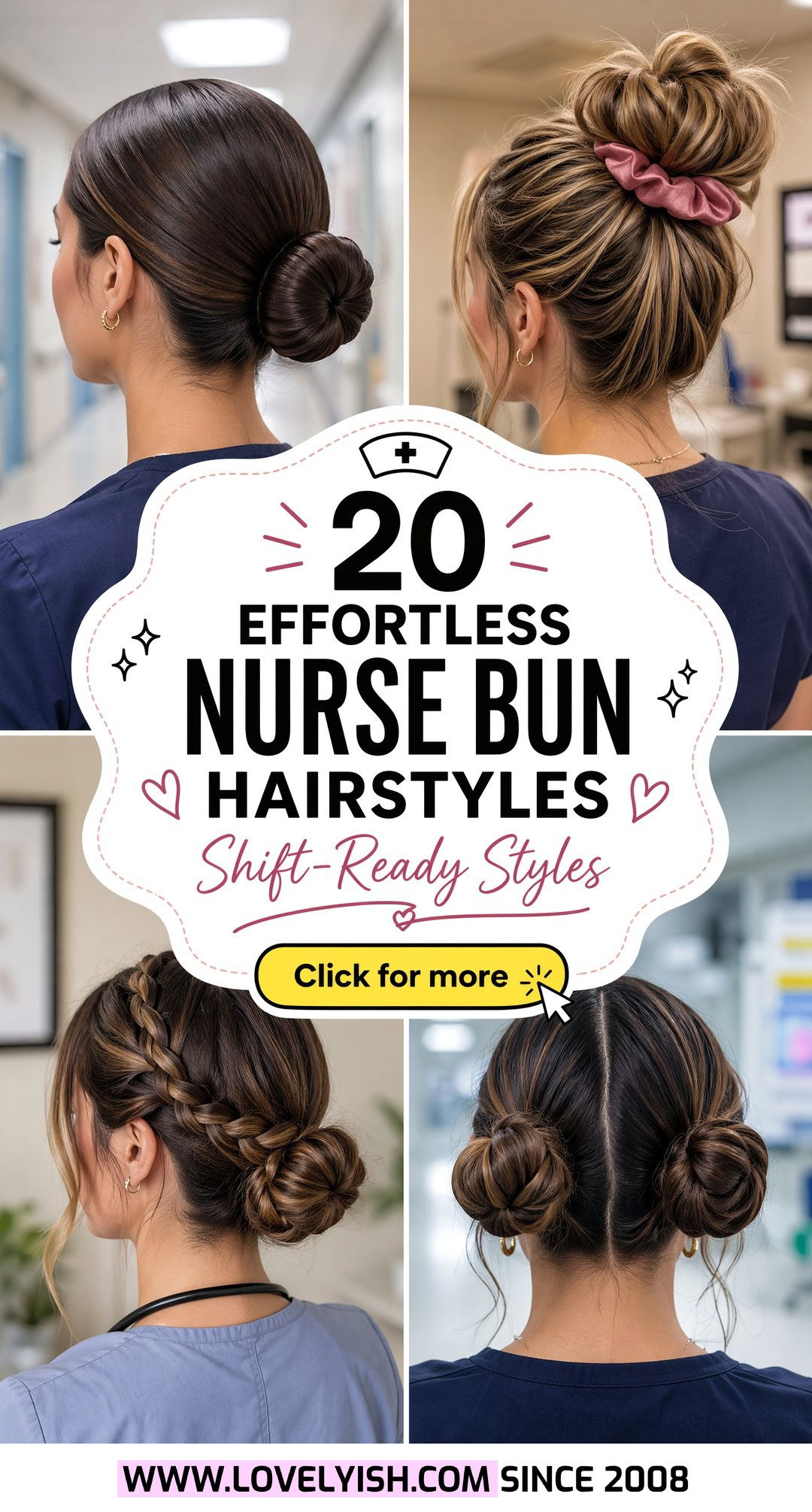 20 Effortless Nurse Bun Hairstyles for Your Busy Shifts - 20 Effortless Nurse Bun Hairstyles for Your Busy Shifts