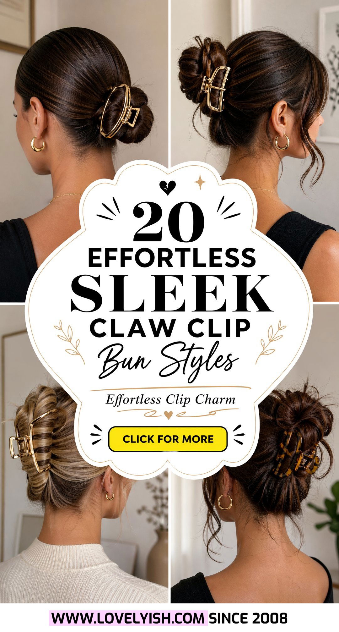 20 Effortless Sleek Claw Clip Bun Styles You Need to Try - 20 Effortless Sleek Claw Clip Bun Styles You Need to Try