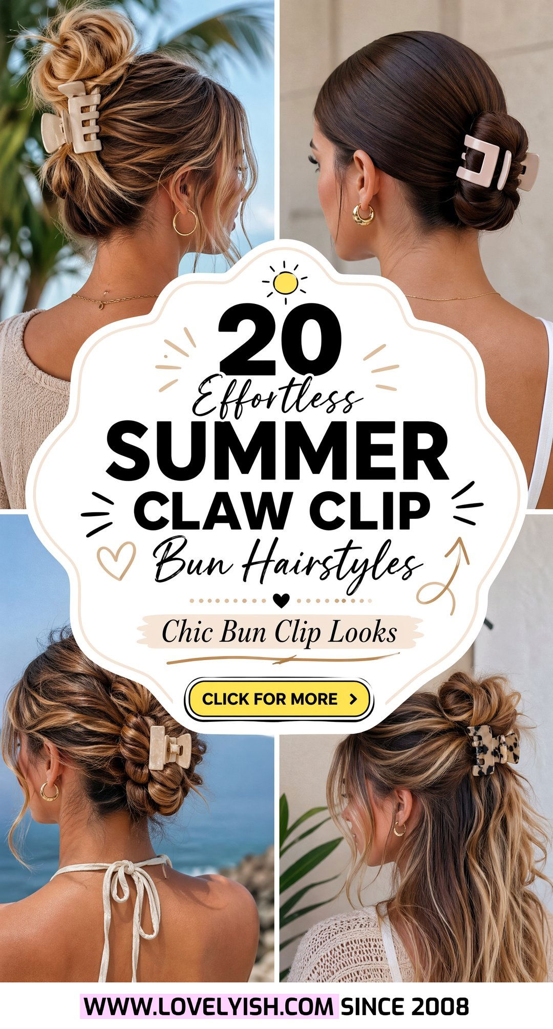 20 Effortless Summer Claw Clip Bun Hairstyles to Try Now - 20 Effortless Summer Claw Clip Bun Hairstyles to Try Now