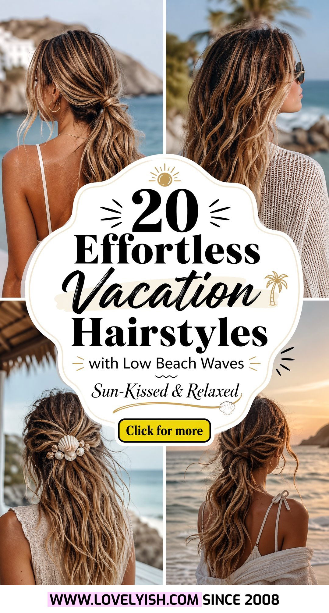 20 Effortless Vacation Hairstyle with Low Beach Waves Ideas - 20 Effortless Vacation Hairstyle with Low Beach Waves Ideas