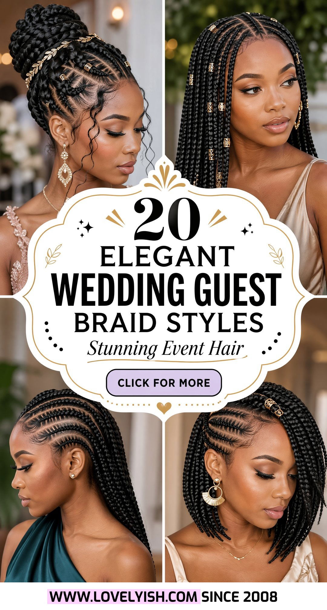 20 Elegant Black Women Wedding Guest Braid Styles for You - 20 Elegant Black Women Wedding Guest Braid Styles for You