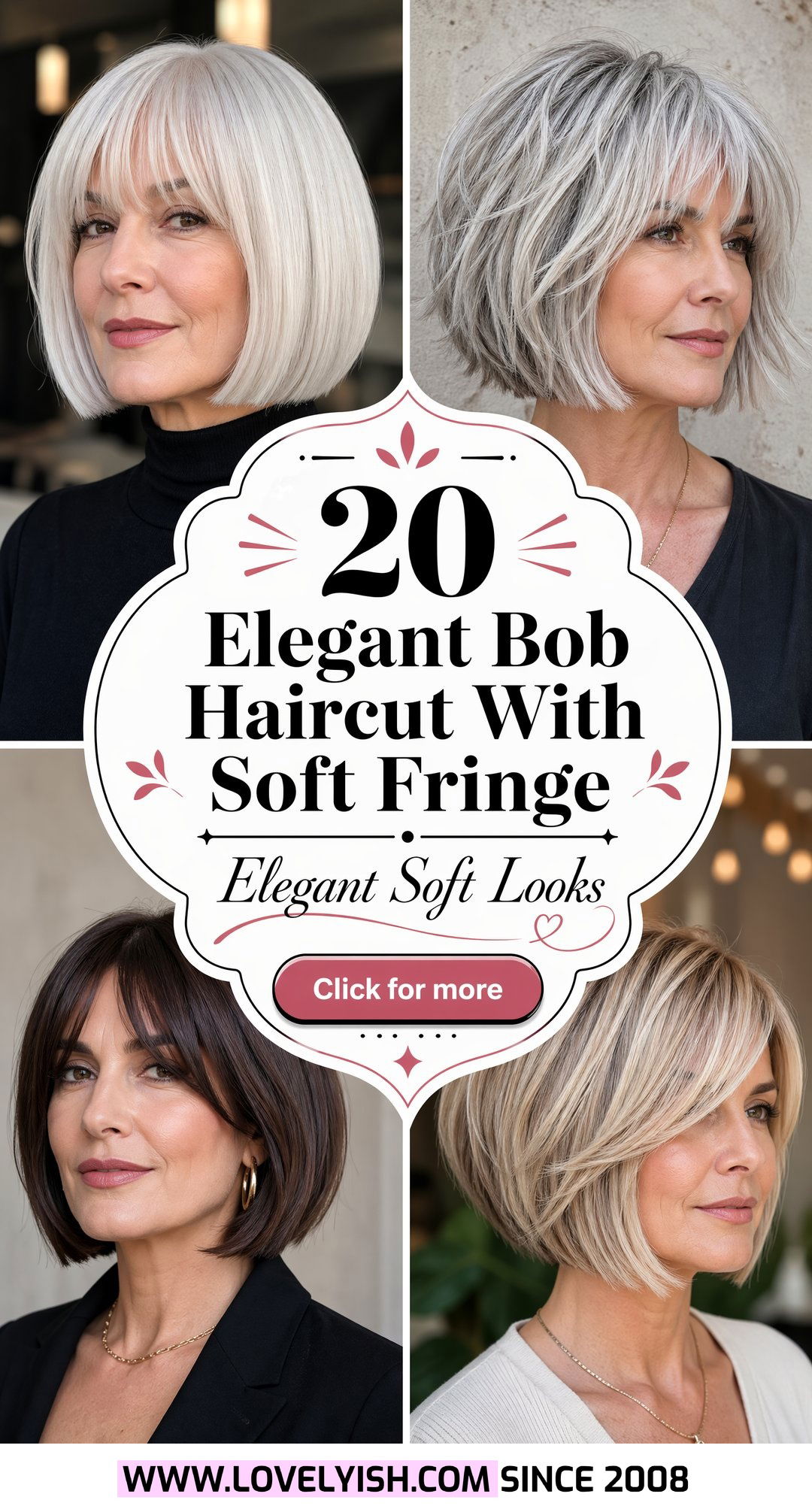 20 Elegant Bob Haircut With Soft Fringe For Older Women To Try Now - 20 Elegant Bob Haircut With Soft Fringe For Older Women To Try Now
