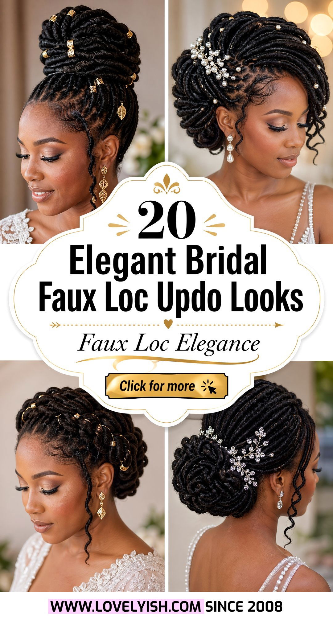 20 Elegant Bridal Faux Loc Updo Looks For Your Wedding - 20 Elegant Bridal Faux Loc Updo Looks For Your Wedding