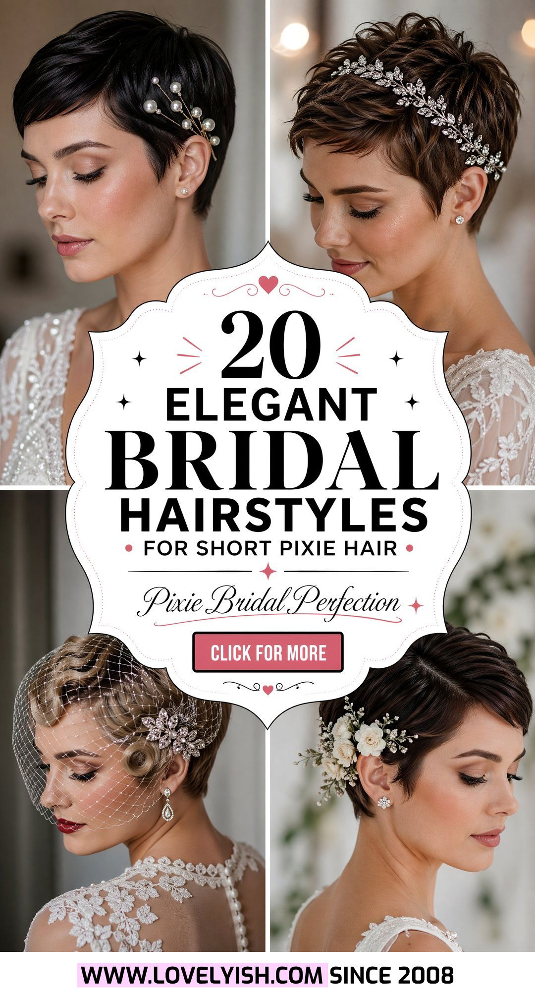 20 Elegant Bridal Hairstyle For Short Pixie Hair Ideas - 20 Elegant Bridal Hairstyle For Short Pixie Hair Ideas