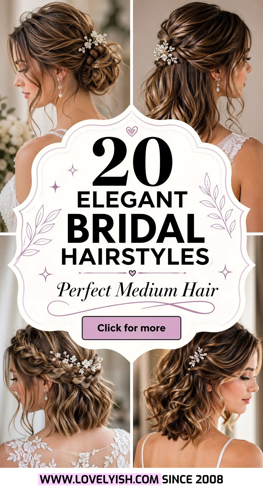 20 Elegant Bridal Hairstyle Ideas Perfect for Medium Hair - 20 Elegant Bridal Hairstyle Ideas Perfect for Medium Hair