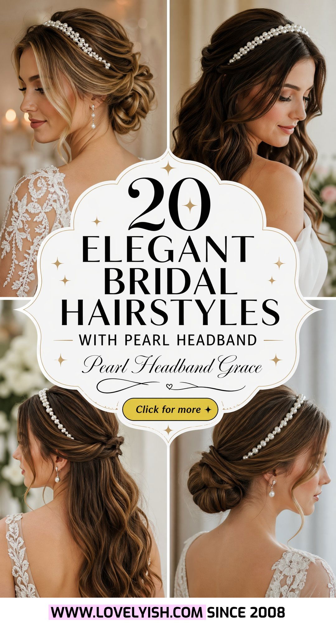 20 Elegant Bridal Hairstyle With Pearl Headband Ideas - 20 Elegant Bridal Hairstyle With Pearl Headband Ideas