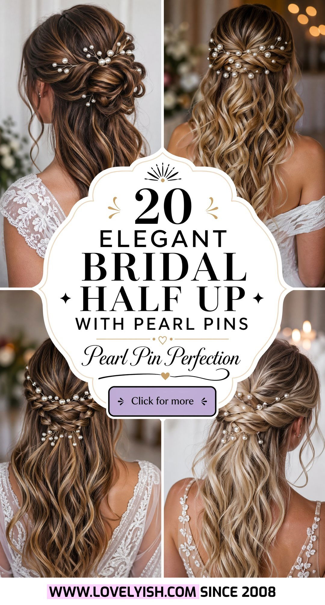 20 Elegant Bridal Half Up With Pearl Pins For Your Big Day - 20 Elegant Bridal Half Up With Pearl Pins For Your Big Day