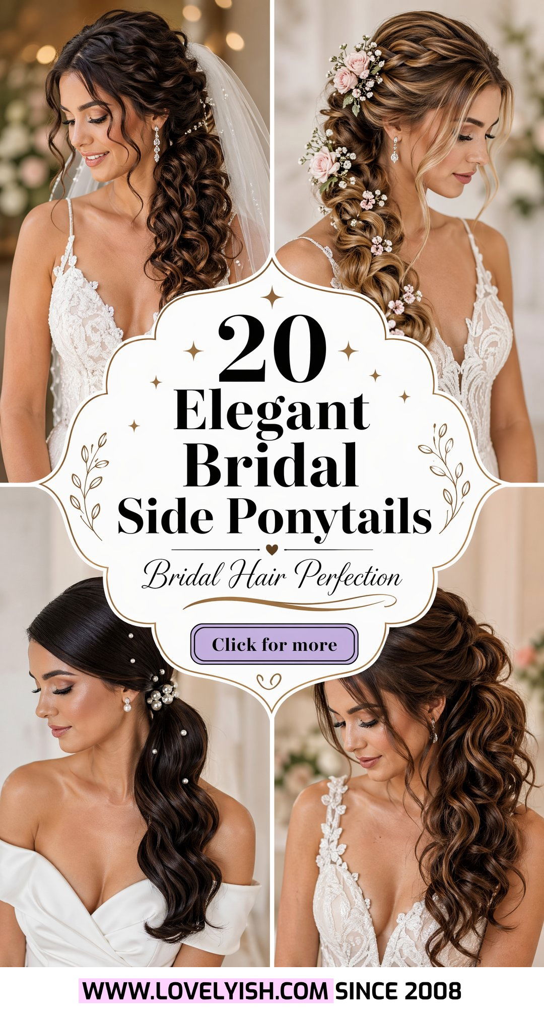 20 Elegant Bridal Side Ponytail Ideas for Your Big Day - 20 Elegant Bridal Side Ponytail Ideas for Your Big Day