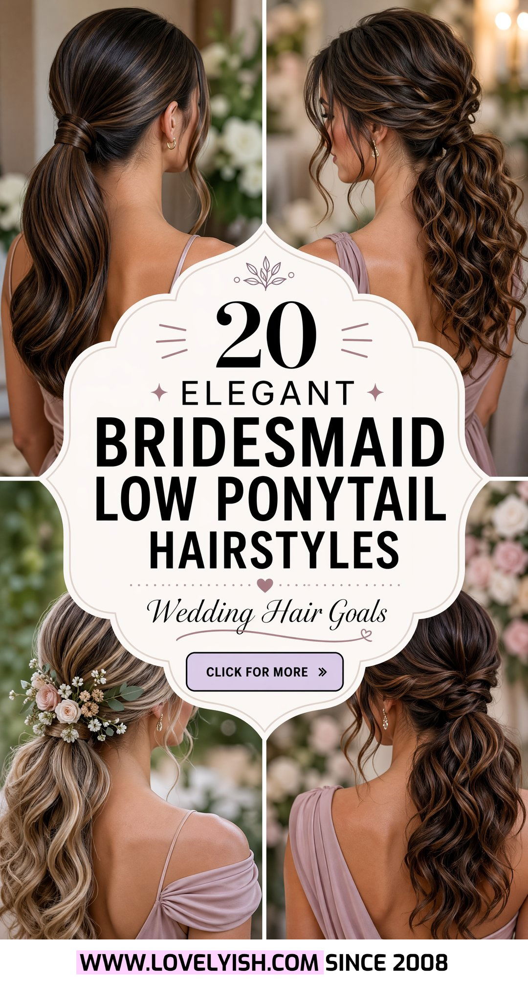 20 Elegant Bridesmaid Low Ponytail Hairstyle Ideas To Try - 20 Elegant Bridesmaid Low Ponytail Hairstyle Ideas To Try