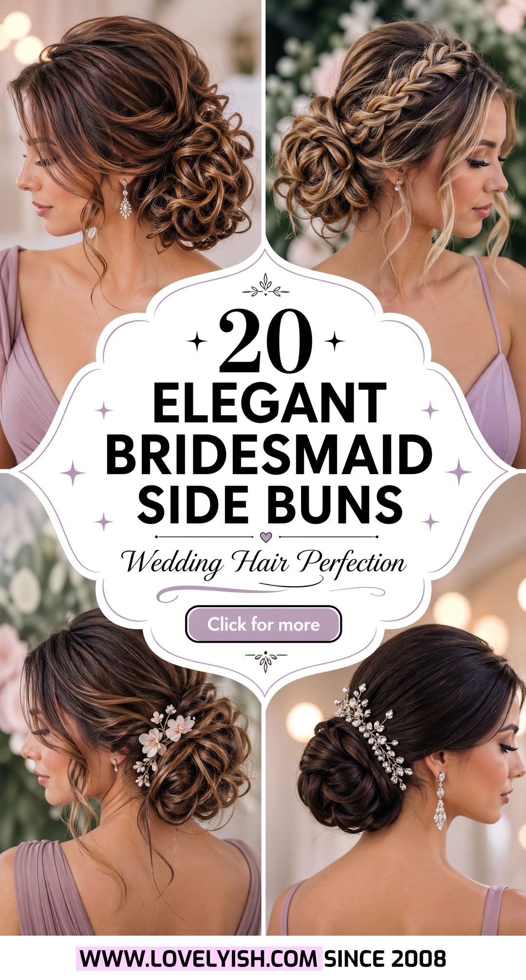 20 Elegant Bridesmaid Side Bun With Curls For Your Wedding - 20 Elegant Bridesmaid Side Bun With Curls For Your Wedding