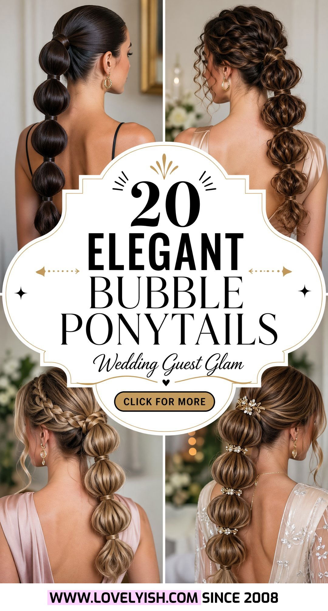 20 Elegant Bubble Ponytail for Wedding Guest Looks to Try - 20 Elegant Bubble Ponytail for Wedding Guest Looks to Try