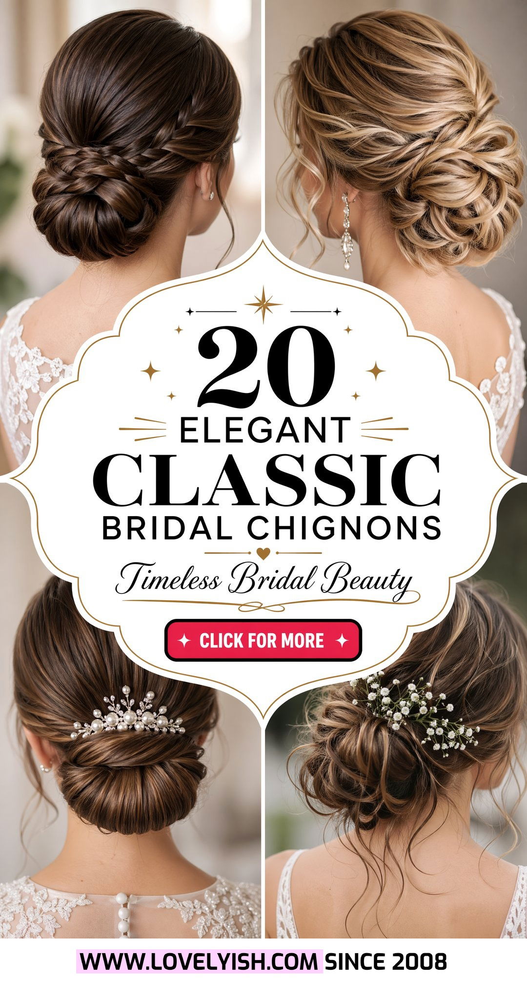 20 Elegant Classic Bridal Chignon Ideas for Your Big Day - 20 Elegant Classic Bridal Chignon Ideas for Your Big Day