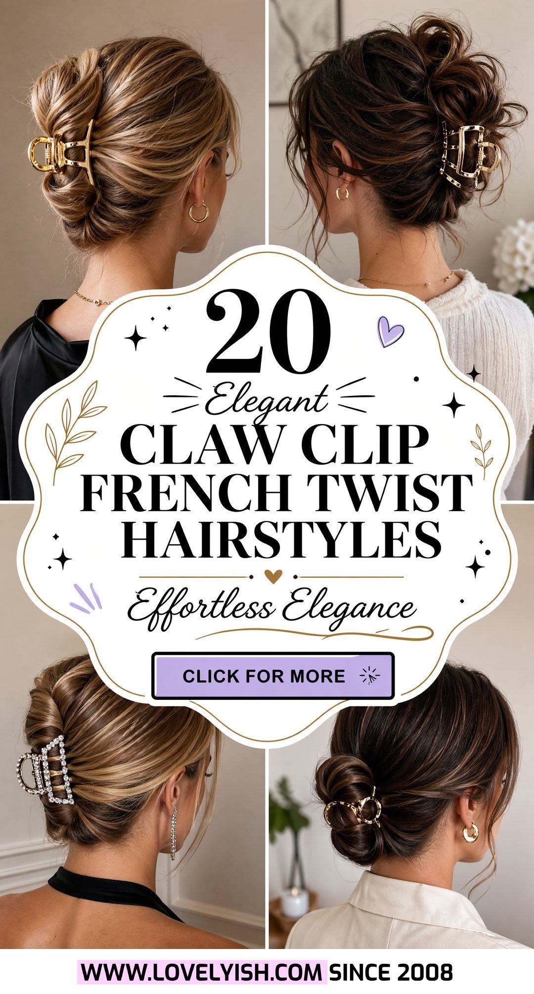 20 Elegant Claw Clip French Twist Hairstyle Ideas to Try - 20 Elegant Claw Clip French Twist Hairstyle Ideas to Try
