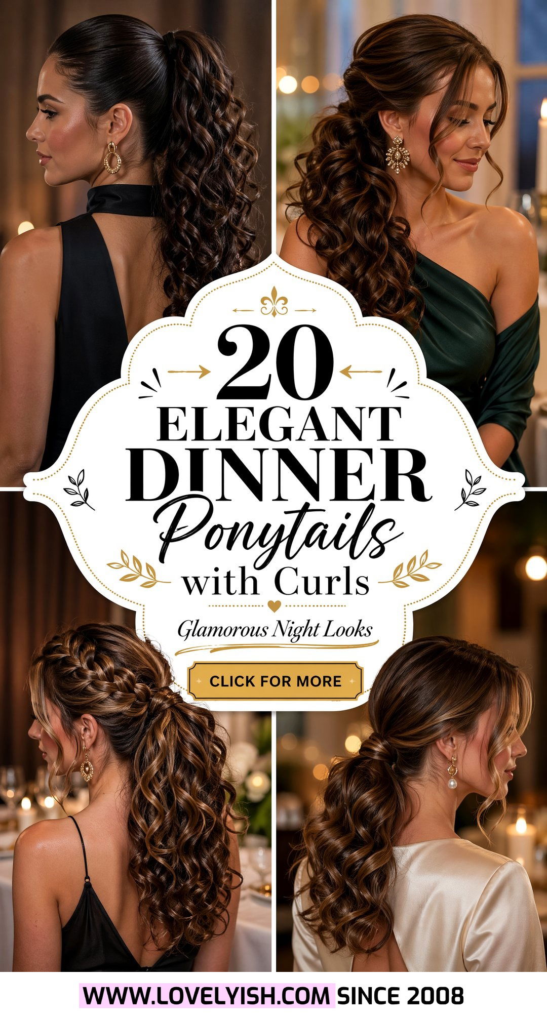20 Elegant Dinner Ponytail with Curls Glamorous Night Looks - 20 Elegant Dinner Ponytail with Curls: Glamorous Night Looks