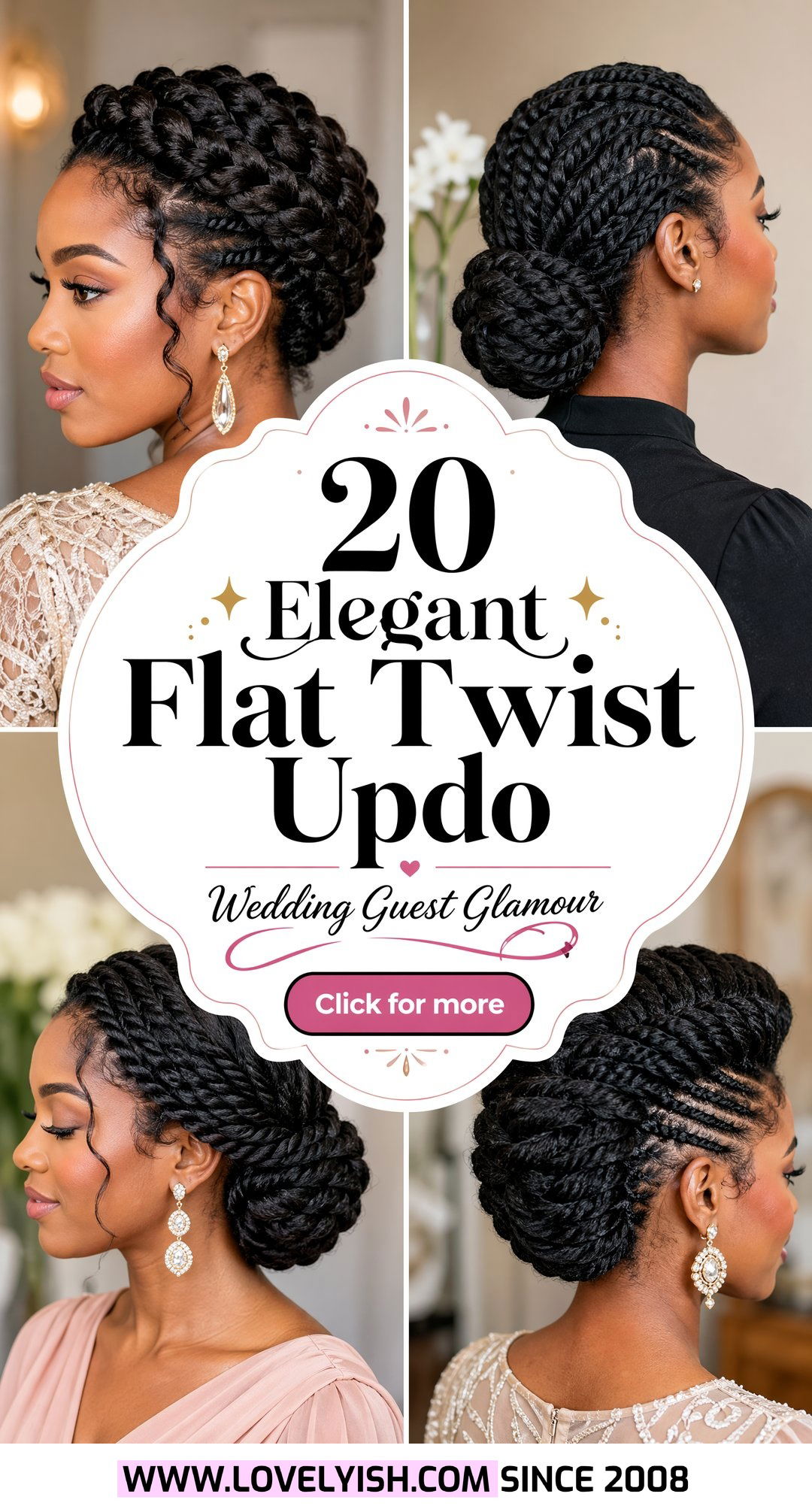 20 Elegant Flat Twist Updo for Wedding Guest Looks Today - 20 Elegant Flat Twist Updo for Wedding Guest Looks Today