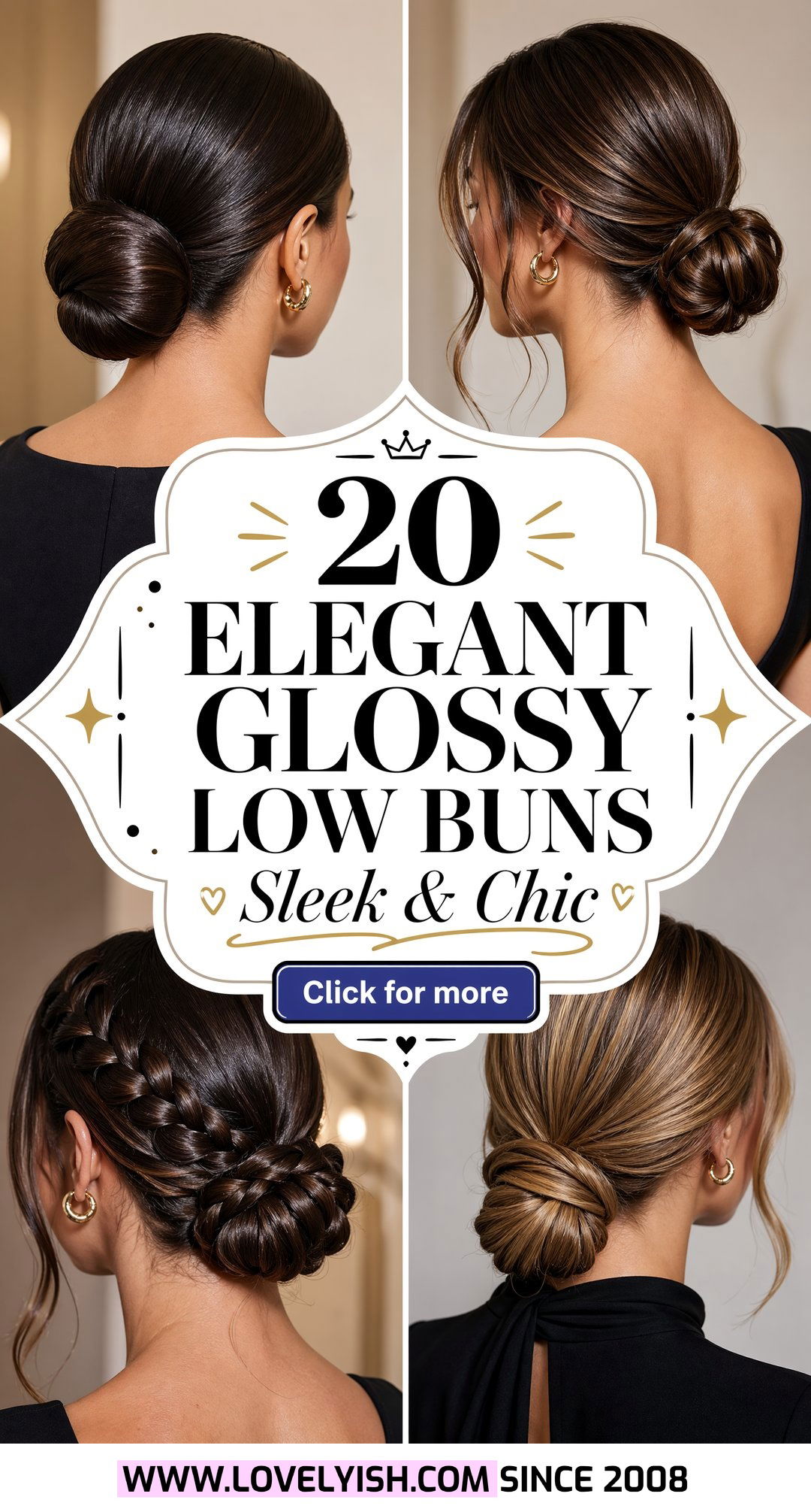 20 Elegant Glossy Low Bun With Middle Part Styles to Try - 20 Elegant Glossy Low Bun With Middle Part Styles to Try