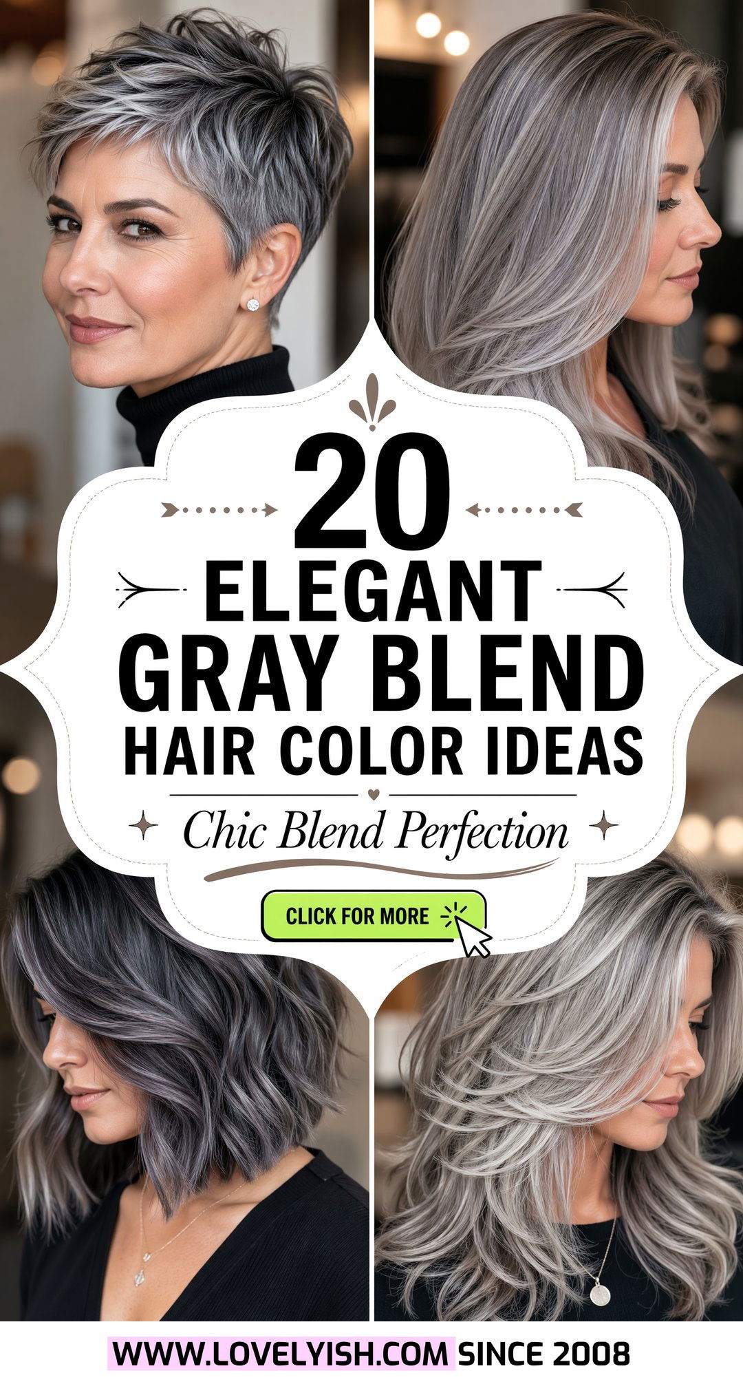 20 Elegant Gray Blend Hair Color Ideas for a Chic Look - 20 Elegant Gray Blend Hair Color Ideas for a Chic Look
