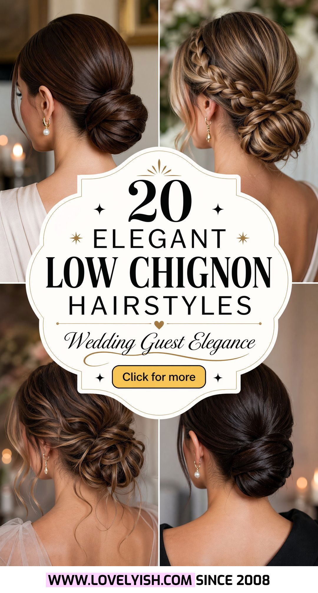 20 Elegant Low Chignon Hairstyles for Wedding Guests to Try - 20 Elegant Low Chignon Hairstyles for Wedding Guests to Try