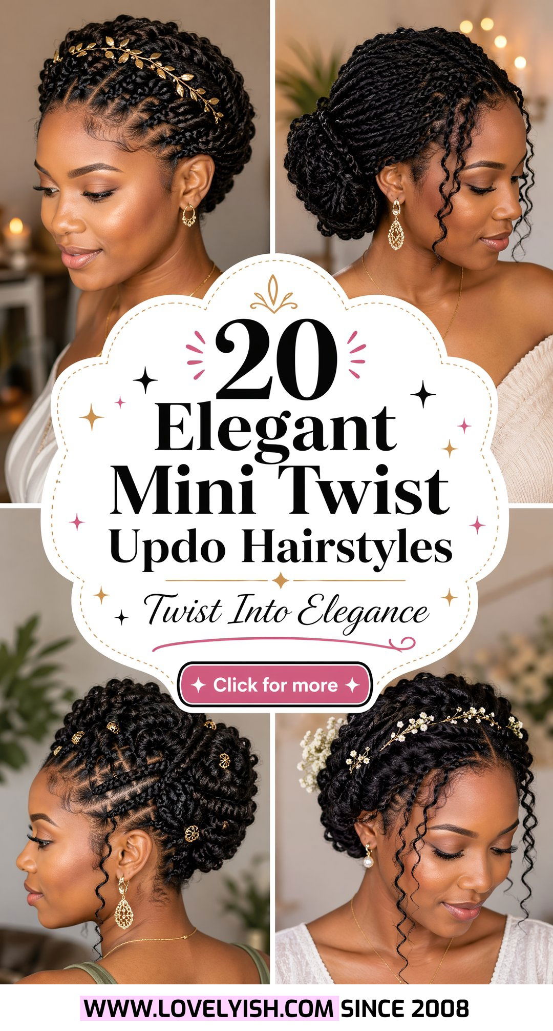 20 Elegant Mini Twist Updo Hairstyle Ideas for Any Event - 20 Elegant Mini Twist Updo Hairstyle Ideas for Any Event