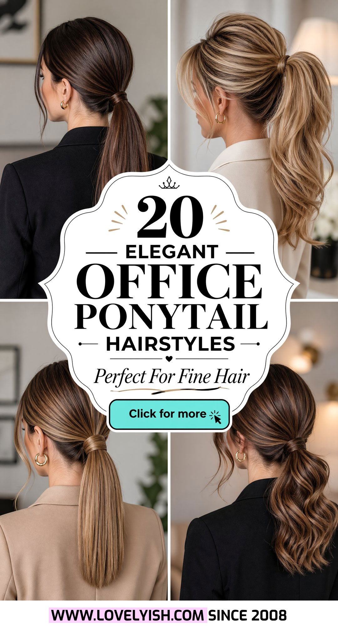 20 Elegant Office Ponytail Hairstyles Perfect for Fine Hair - 20 Elegant Office Ponytail Hairstyles Perfect for Fine Hair