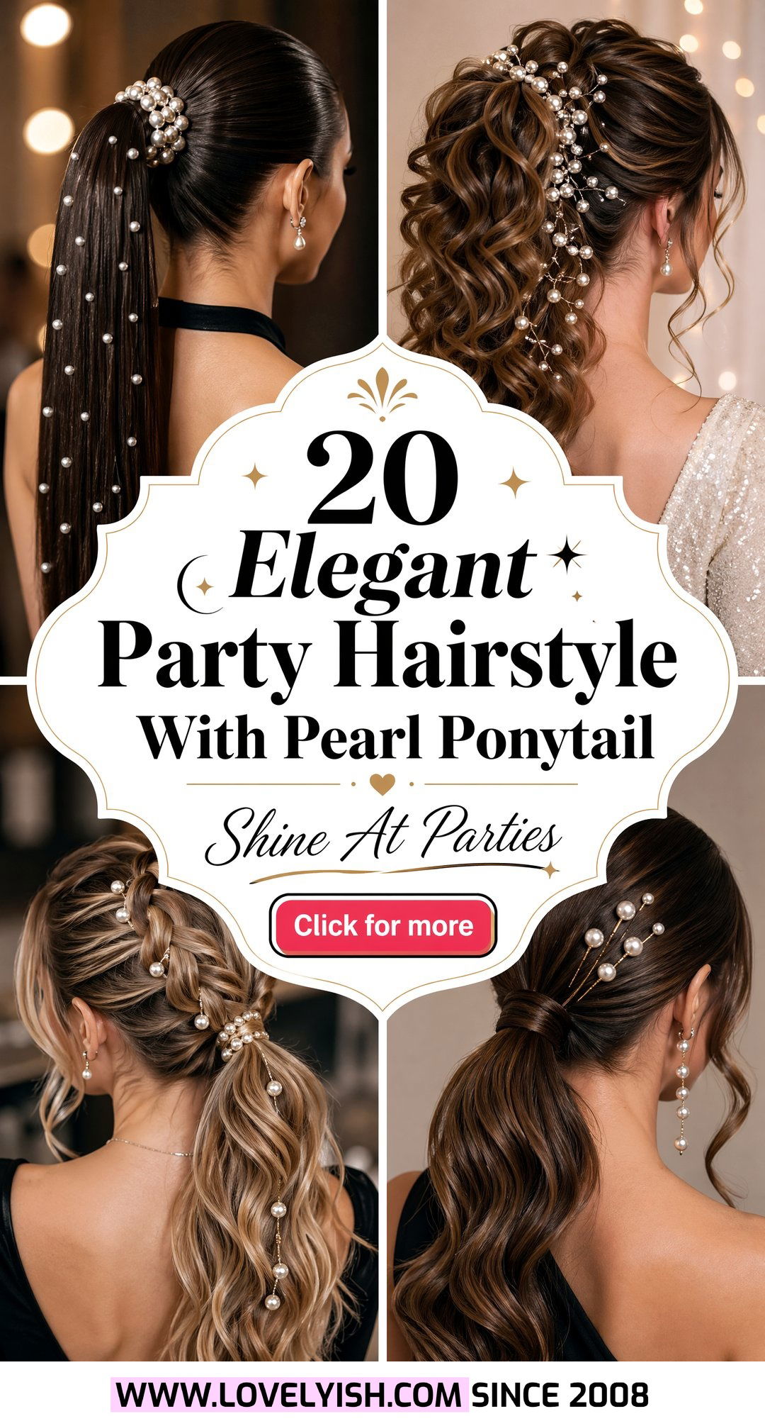 20 Elegant Party Hairstyle With Pearl Ponytail Looks Now - 20 Elegant Party Hairstyle With Pearl Ponytail Looks Now