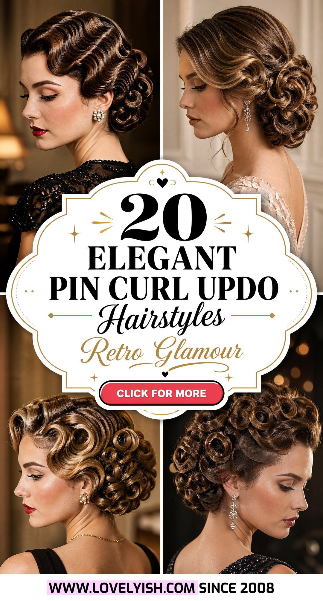 20 Elegant Pin Curl Updo Hairstyle Ideas for Special Events - 20 Elegant Pin Curl Updo Hairstyle Ideas for Special Events