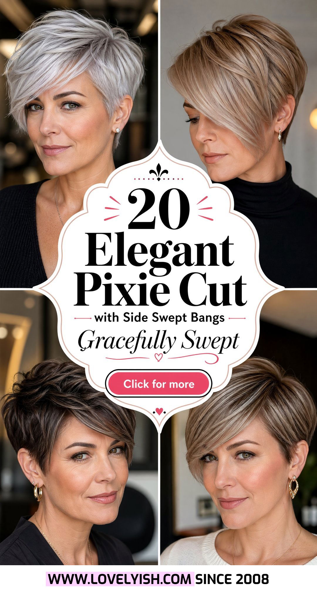 20 Elegant Pixie Cut with Side Swept Bangs for Older Women - 20 Elegant Pixie Cut with Side Swept Bangs for Older Women