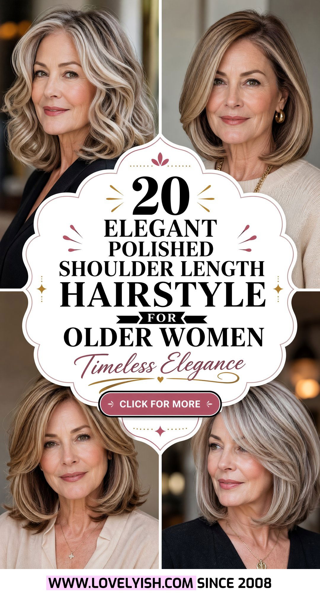 20 Elegant Polished Shoulder Length Hairstyle for Older Women - 20 Elegant Polished Shoulder Length Hairstyle for Older Women