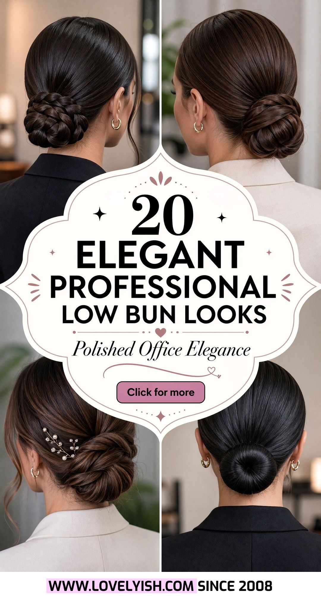 20 Elegant Professional Low Bun With Middle Part Looks - 20 Elegant Professional Low Bun With Middle Part Looks