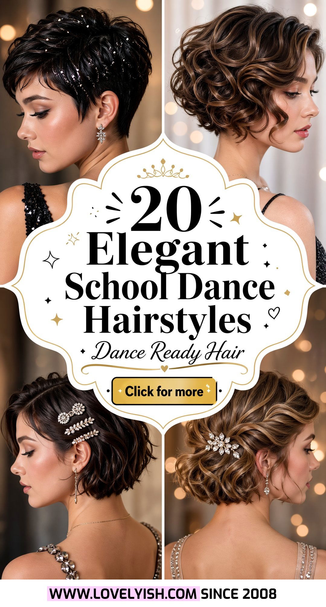 20 Elegant School Dance Hairstyles for Short Hair to Try - 20 Elegant School Dance Hairstyles for Short Hair to Try