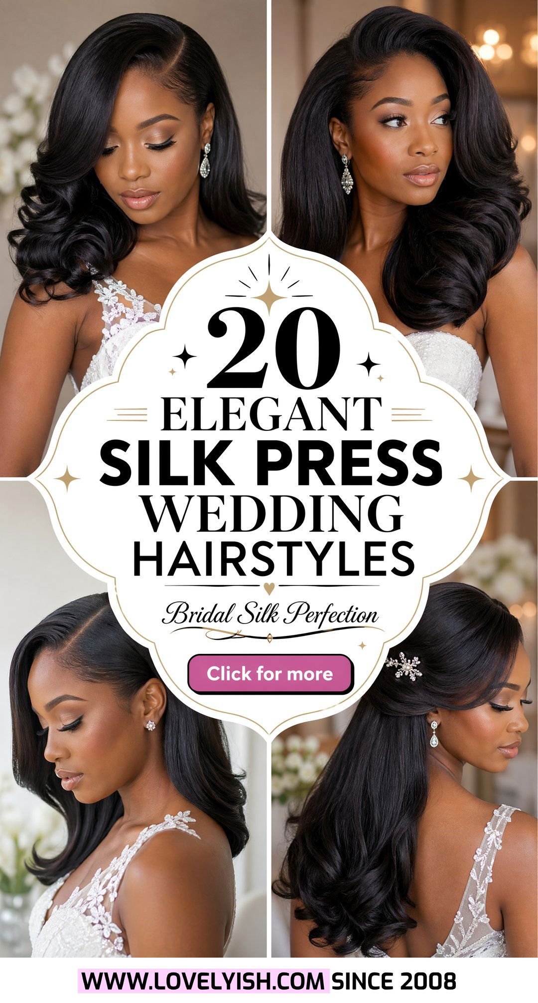 20 Elegant Silk Press Wedding Hairstyle Ideas for Your Day - 20 Elegant Silk Press Wedding Hairstyle Ideas for Your Day