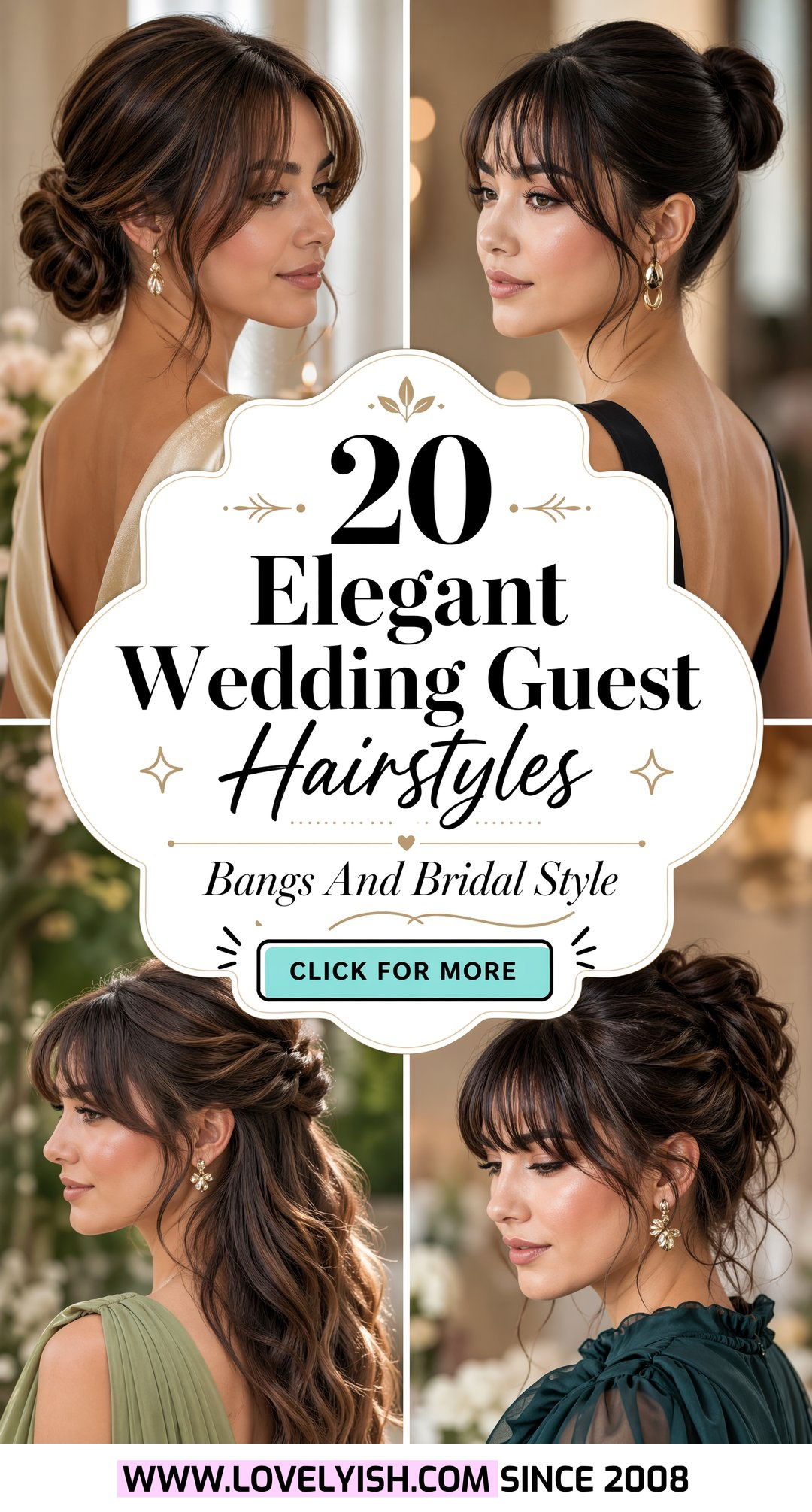 20 Elegant Wedding Guest Hairstyle Ideas for Women With Bangs - 20 Elegant Wedding Guest Hairstyle Ideas for Women With Bangs