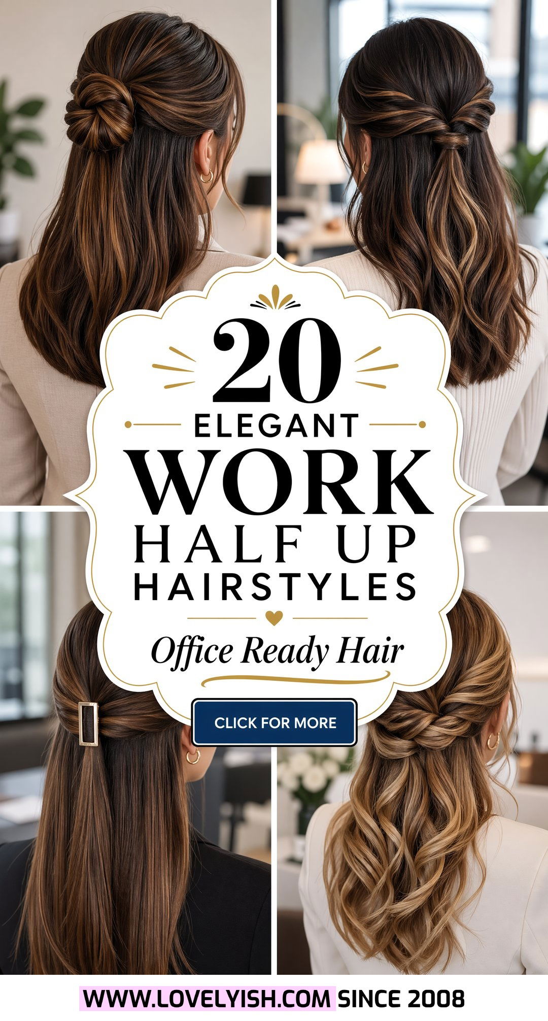 20 Elegant Work Half Up Hairstyle Ideas for Your Office Look - 20 Elegant Work Half Up Hairstyle Ideas for Your Office Look
