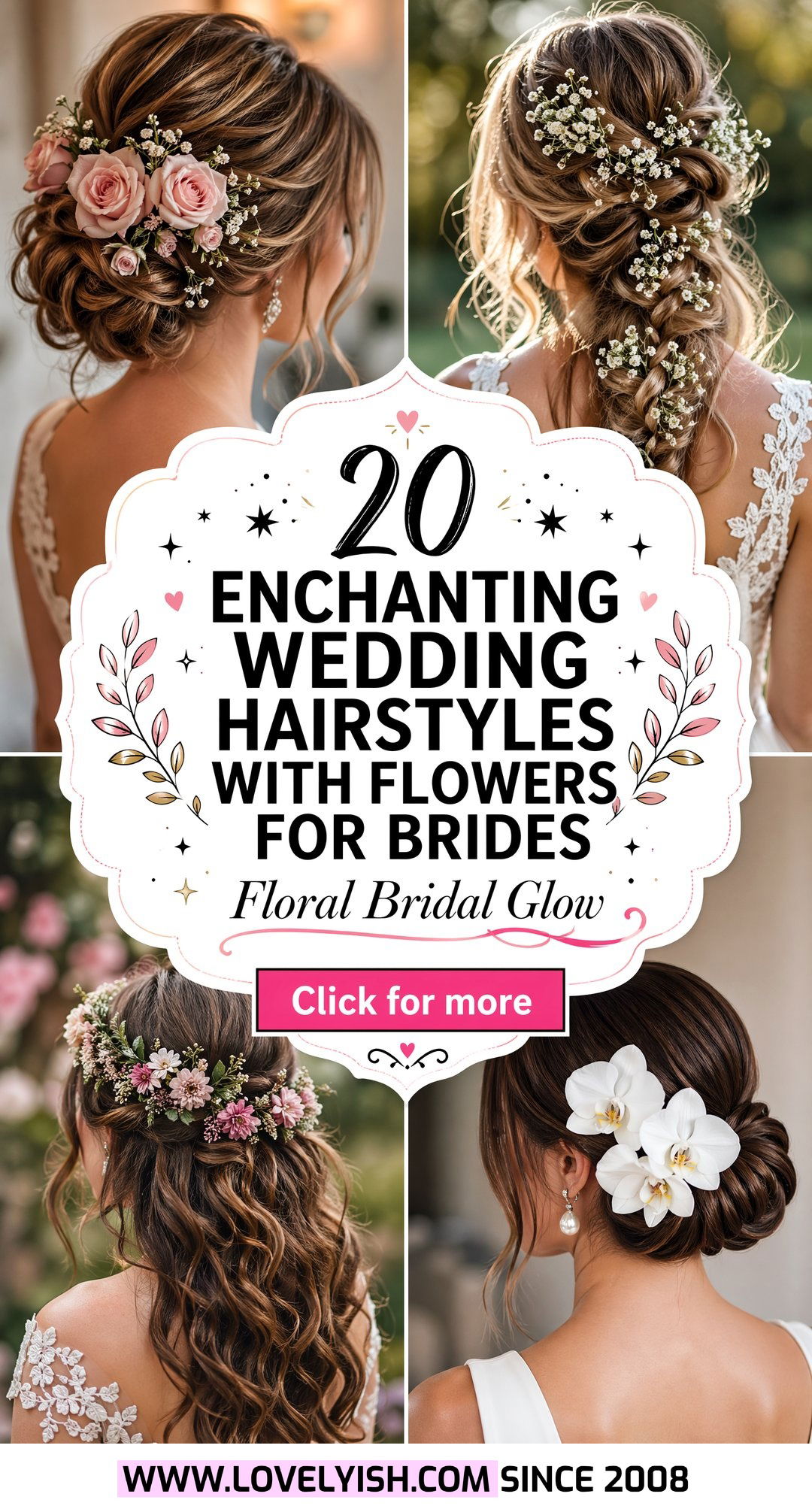 20 Enchanting Wedding Hairstyles with Flowers for Brides - 20 Enchanting Wedding Hairstyles with Flowers for Brides