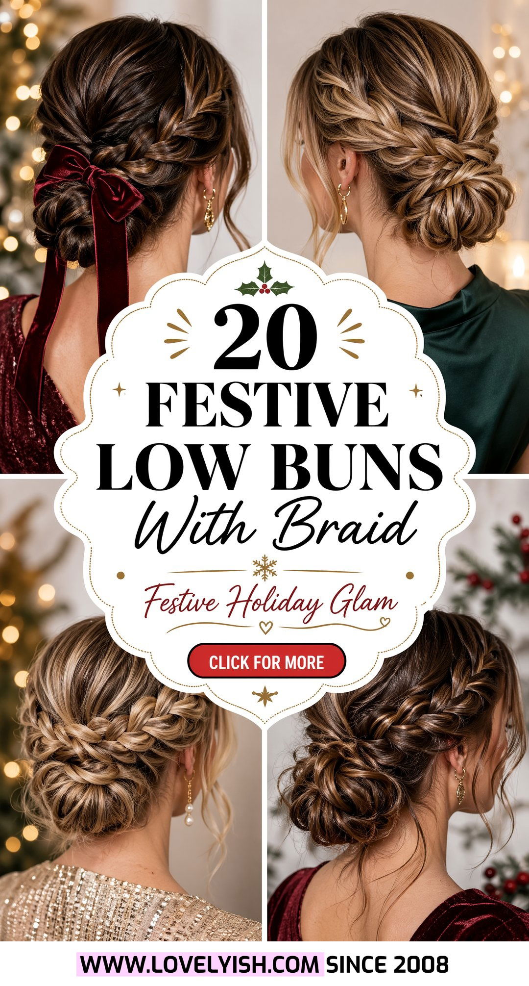 20 Festive Low Bun With Braid Ideas For Your Holiday Look - 20 Festive Low Bun With Braid Ideas For Your Holiday Look