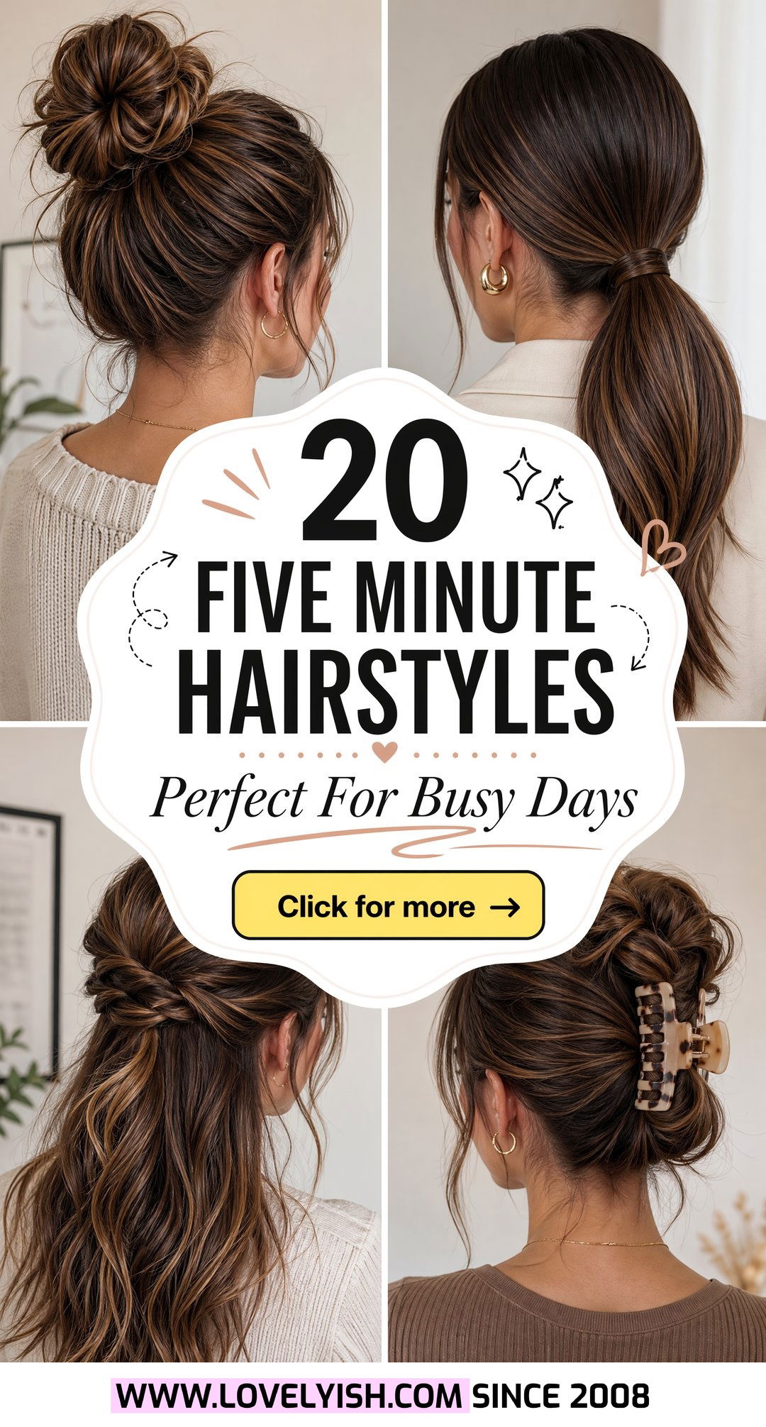 20 Five Minute Hairstyles Perfect for Your Busiest Days! - 20 Five Minute Hairstyles Perfect for Your Busiest Days!