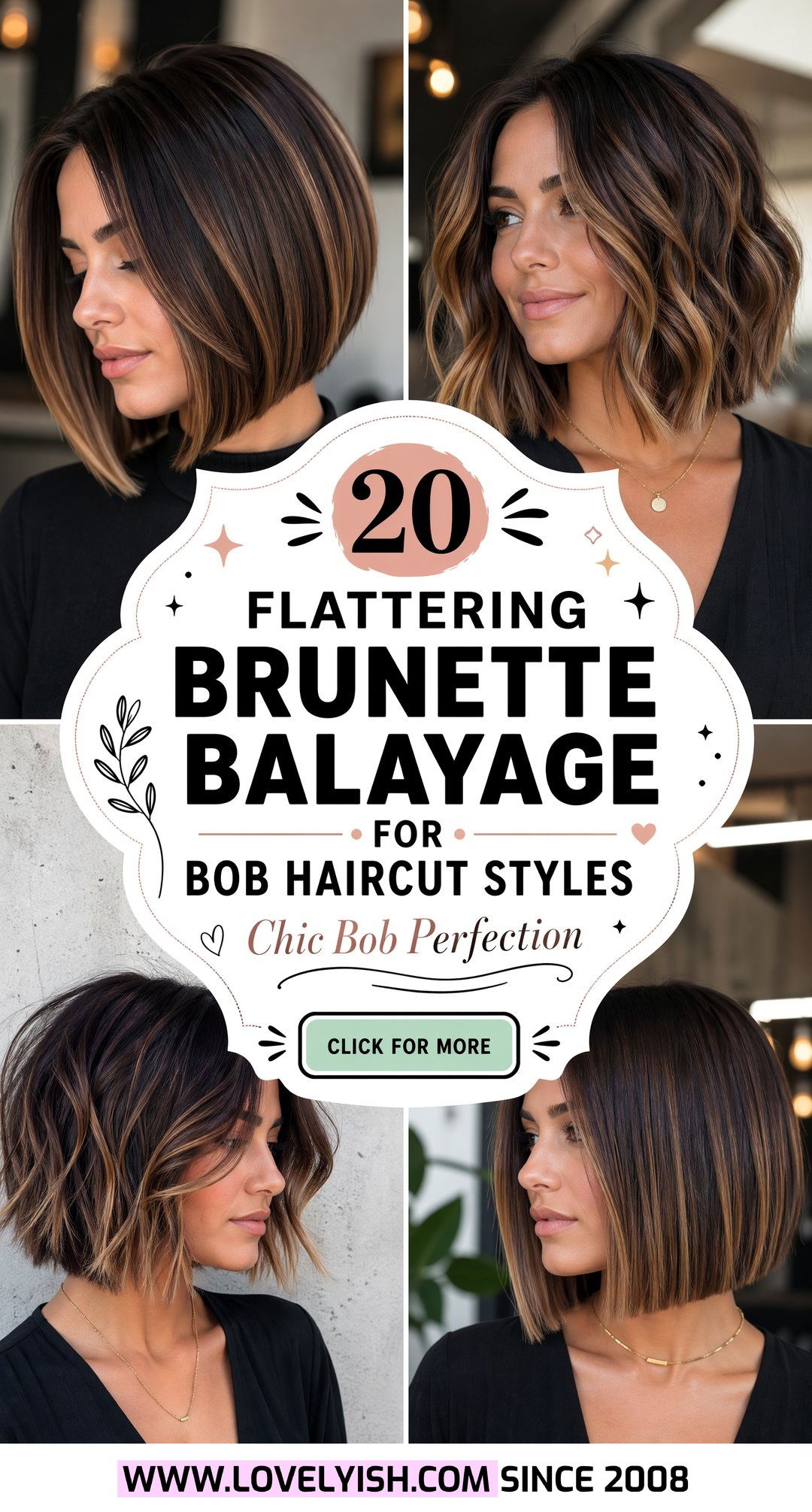 20 Flattering Brunette Balayage for Bob Haircut Styles - 20 Flattering Brunette Balayage for Bob Haircut Styles