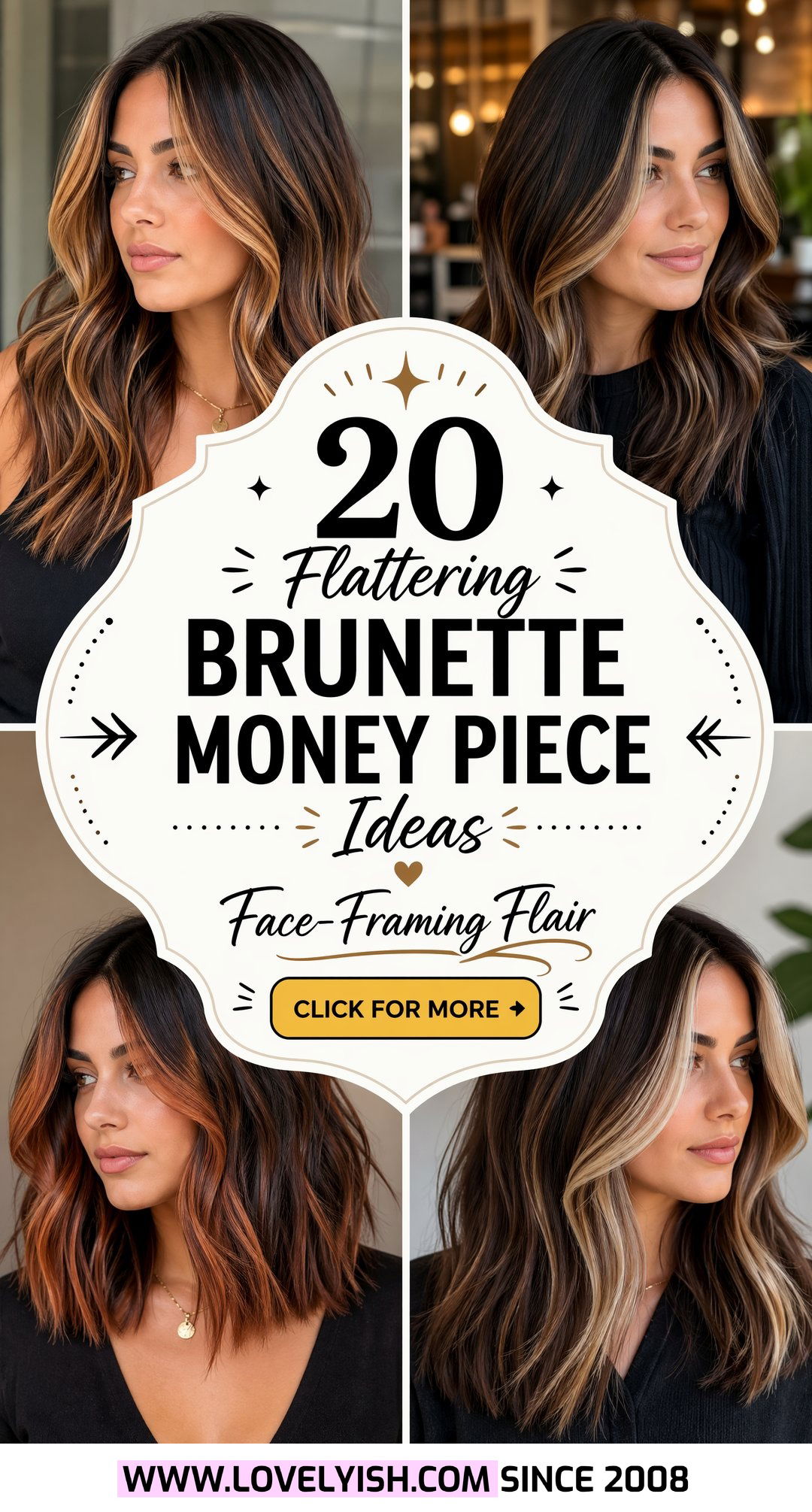 20 Flattering Brunette Money Piece for Shoulder Length Hair - 20 Flattering Brunette Money Piece for Shoulder Length Hair