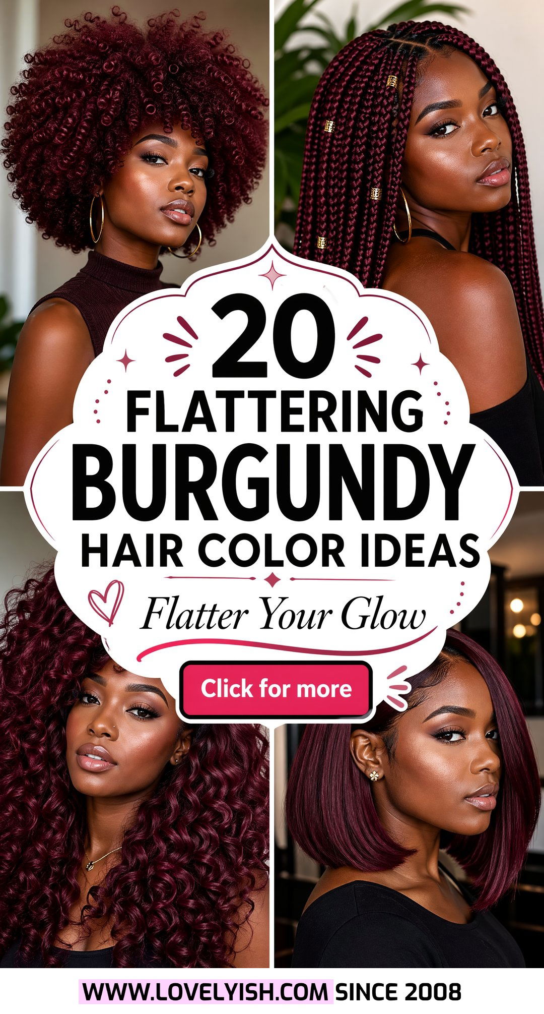 20 Flattering Burgundy Hair Color Ideas for Dark Skin Tones - 20 Flattering Burgundy Hair Color Ideas for Dark Skin Tones