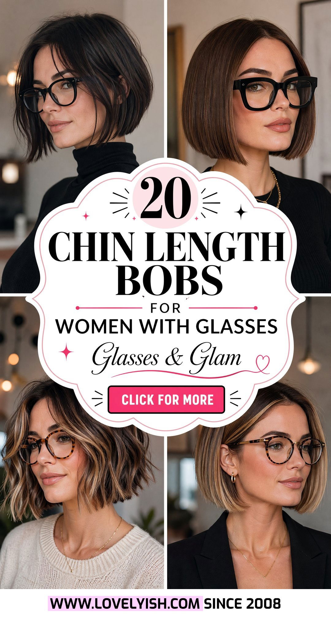 20 Flattering Chin Length Bob for Women With Glasses Ideas - 20 Flattering Chin Length Bob for Women With Glasses Ideas